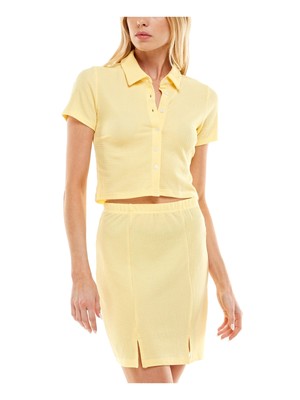 

ULTRA FLIRT Женское желтое облегающее платье выше колена с короткими рукавами Junior, Желтый