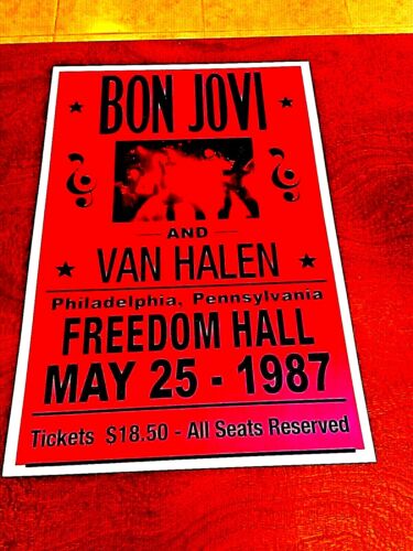 Bon Jovi & Van Halen 14X22 approximate Concert Poster Full Color, May 25th-1987