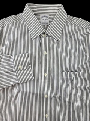 Brooks Brothers Mens Stripe Non Iron Supima Cotton Dress Shirt 16 33