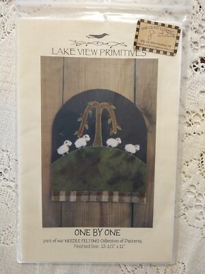 Lake View Primitives Needle Felting Pattern One by One 13.5''x11'' #195 Sheep