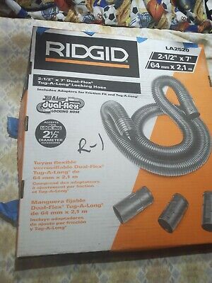RIDGID 2-1/2 in x 7 ft. DUAL-FLEX Tug-A-Long Locking Vacuum Hose, Wet/Dry Vacuum