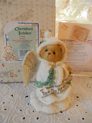 SIGNED Cherished Teddies STORMI Hark The Herald Angel Sing   Muff Christmas NEW