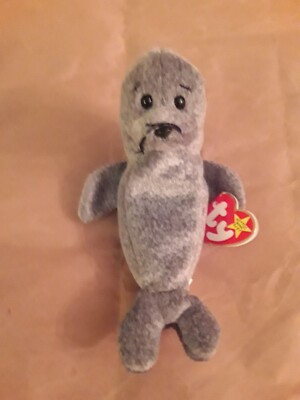 Ty Beanie Babie 7 inch Slippery the Seal Toy 1999 P.E.