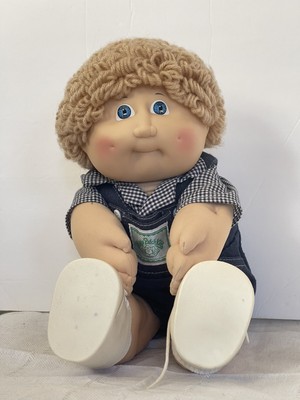 Vintage Cabbage Patch Kid HM2 IC Made In Taiwan Wheat Loops Blue Eyes Boy Doll
