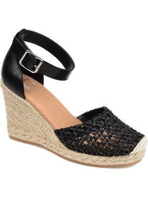 

JOURNEE COLLECTION Черные женские туфли Sierra на танкетке 1/2 дюйма на платформе, Черный, SIERRA-SANDAL