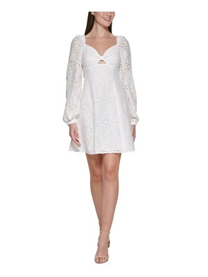 

Женское короткое платье с длинными рукавами и белой подкладкой GUESS для юниоров, Белый