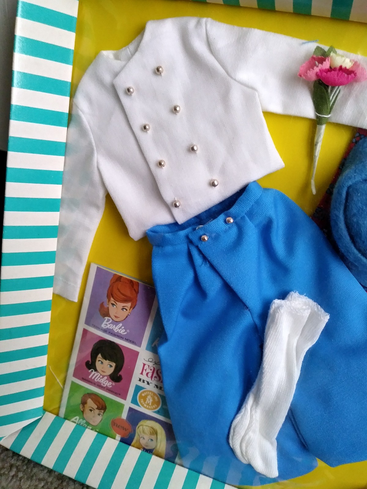 Vintage 1964 Barbie Fashions For Ken & Allan 0777 In Holland Clothes Accessories