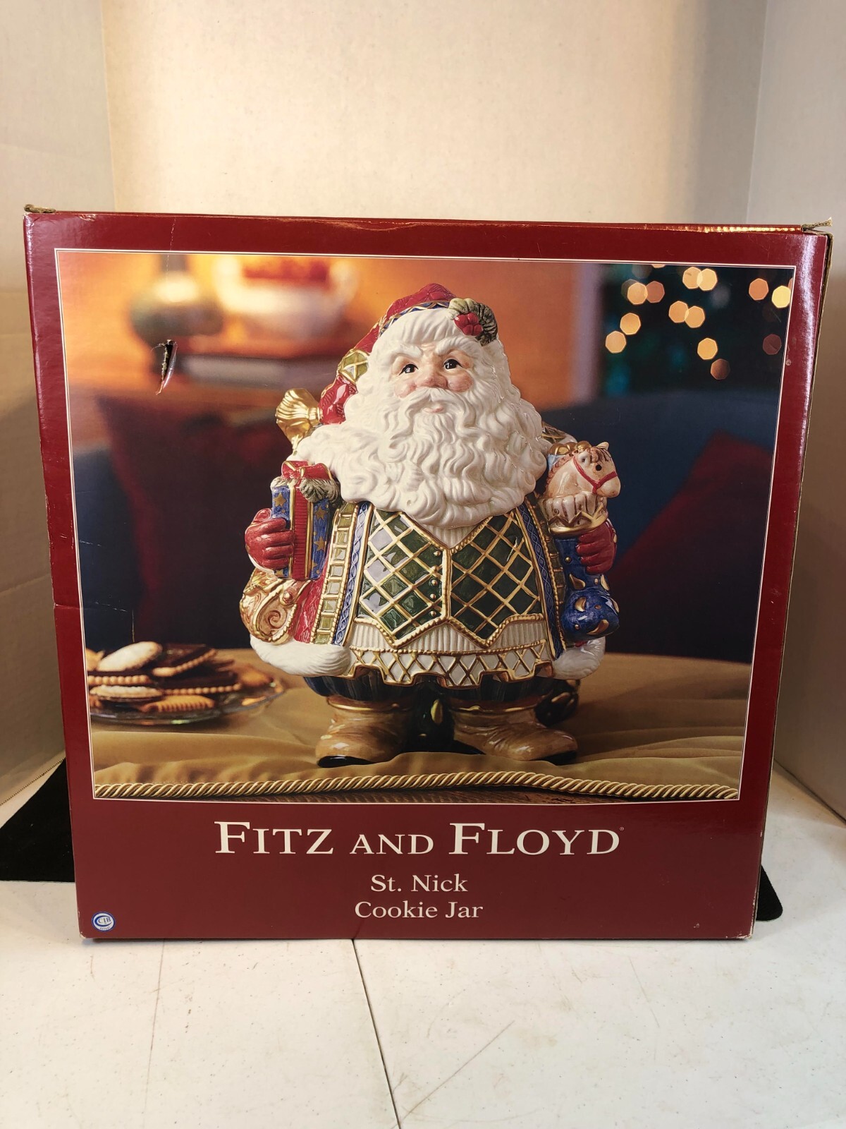 Fitz & Floyd 2003 St Nick Christmas Cookie Jar Brand New | eBay