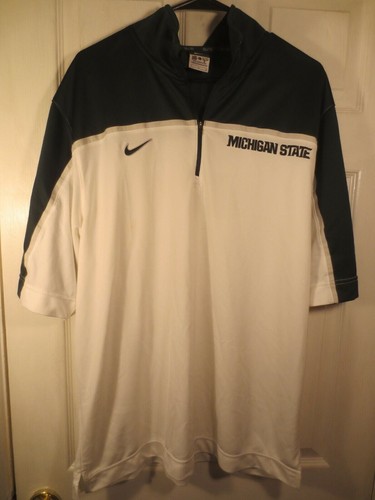 NIKE ELITE NCAA Michigan State Spartans 1/4 Zip Pullover Warmup Shirt Size Large