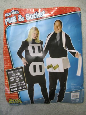 Plus Size Plug and Socket Adult Halloween Costume Men & Womens Set Rasta Impasta