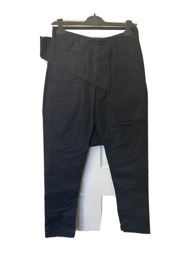 Rick Owens Drop Crotch Trousers Pants Black US 36 Heavy Cotton