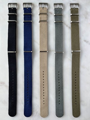 Hemp Woven Cotton Premium Watch Strap - 20mm - Grey/Black/Green/Blue/Beige