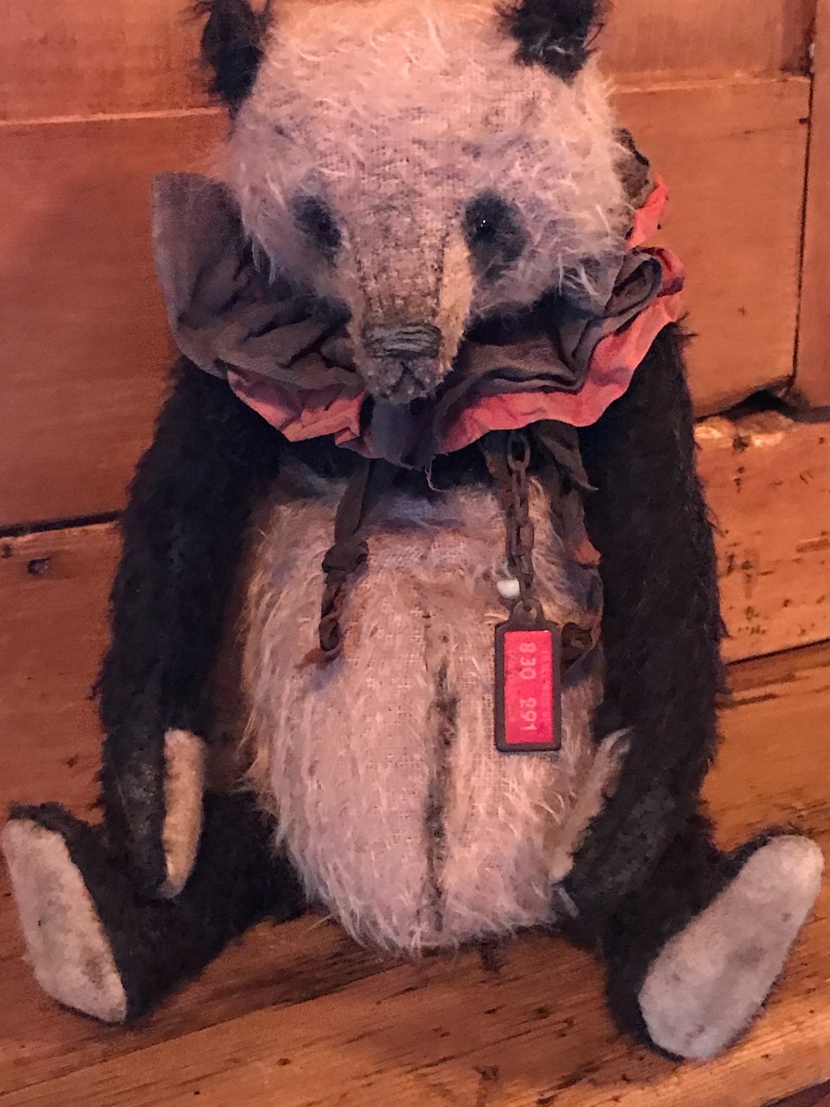 Whendi's Bears/Wendy Meagher Vintage Mohair Black and White Panda Bear