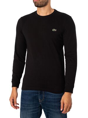 

Мужская техническая футболка с длинным рукавом Lacoste, черная, Черный, TH3662-00-031