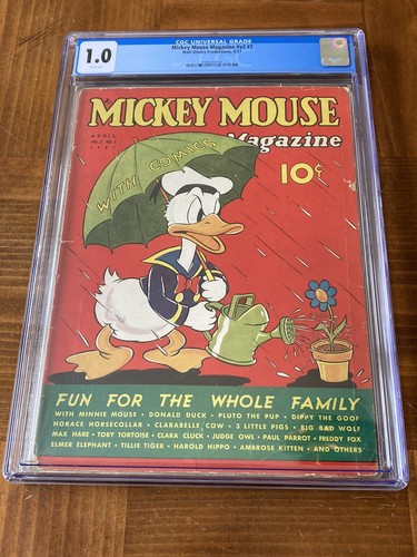 本物 初版 Mickey Magazine ドナルドダック表紙 1952年頃 Mickey Mouse Magazine 7 CGC 1.0 (Classic Donald Duck Cover