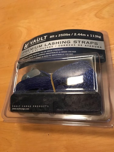 Two Pack Securing Straps Of Premium Lashing By Vault - 8 Ft Long Rated 250 Lbs
