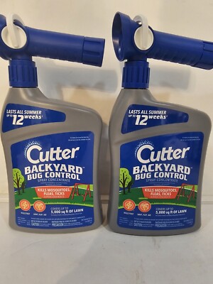 2pk Cutter Backyard Bug Control Spray Concentrate w/Hose End Sprayer 32 fl oz