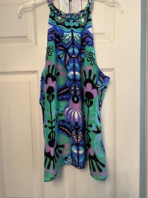 NWT Alice & Trixie Silk Top Size: XL 100% Silk Braided Halter Blouse Brand New