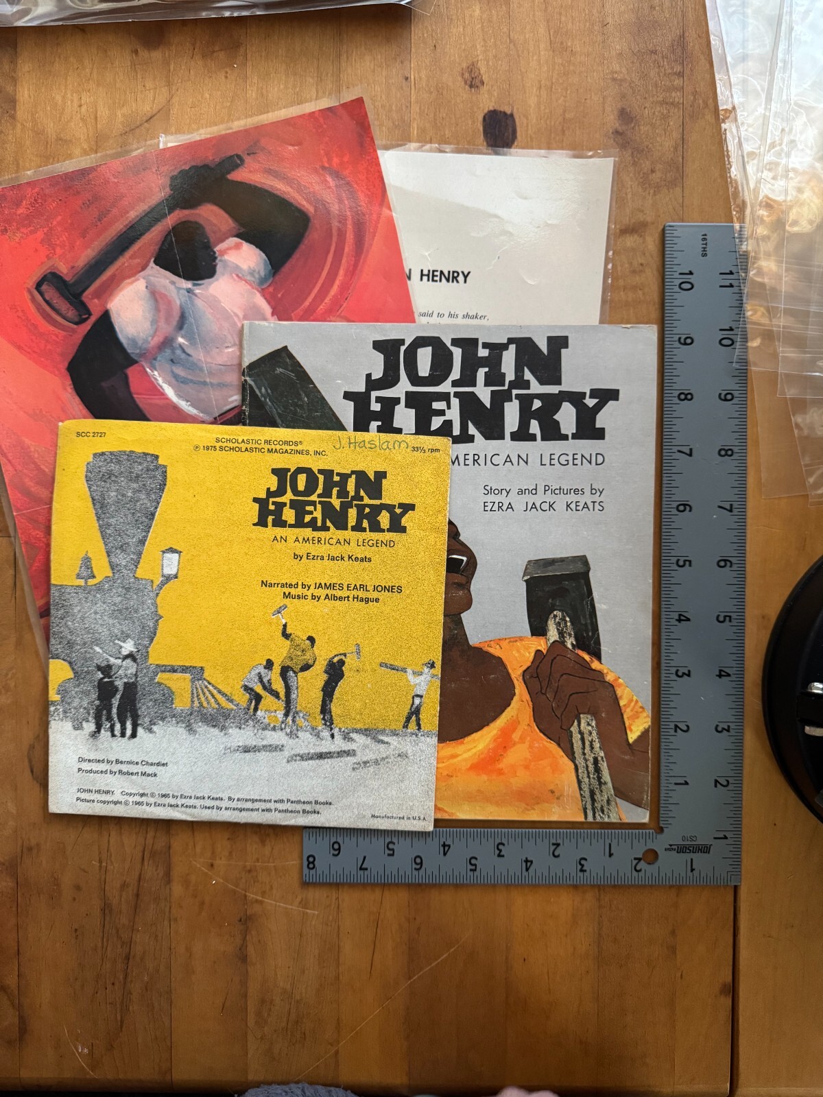 John Henry American Legend Ezra Jack Keats Lot Record Book Poem Art