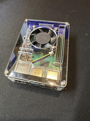 Case for Raspberry Pi 5 with Fan Cooling & 4 Pcs Copper Heatsinks Clear Case NEW