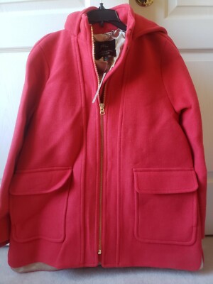J.Crew Swing coat in Italian stadium-cloth wool  Size S  HTHR BRIGHT BERRY