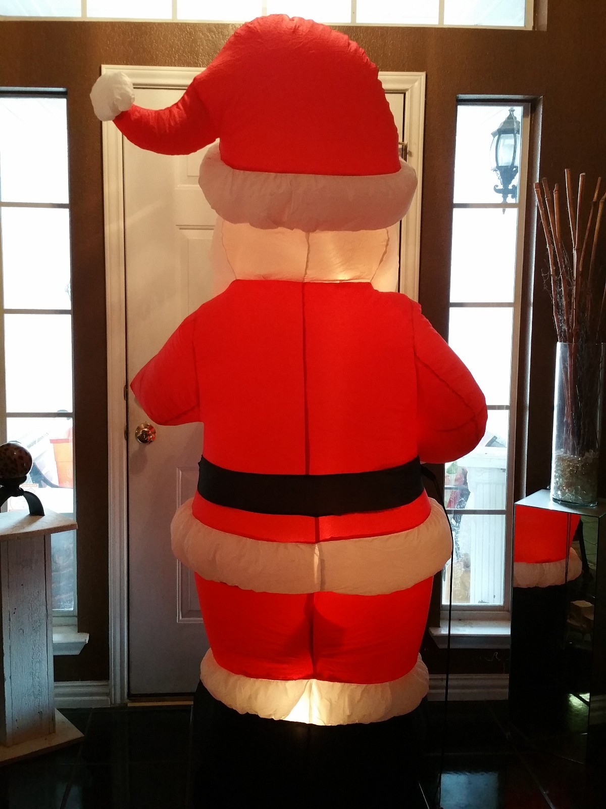 Holiday Living Airblown Santa 7 ft Tall Inflatable Lighted Naughty Nice Decor