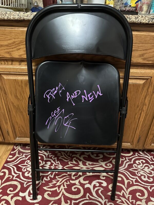 WWE Used Signed/Autographed Chair Payback 2023 Fanatics Priest & Balor Wrestling