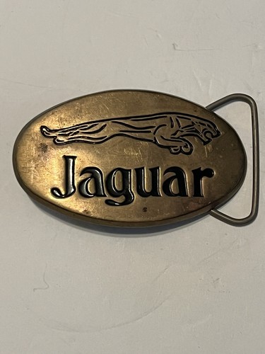 RARE 🇺🇸 1978 VINTAGE “JAGUAR” SOLID BRASS BELT BUCKLE