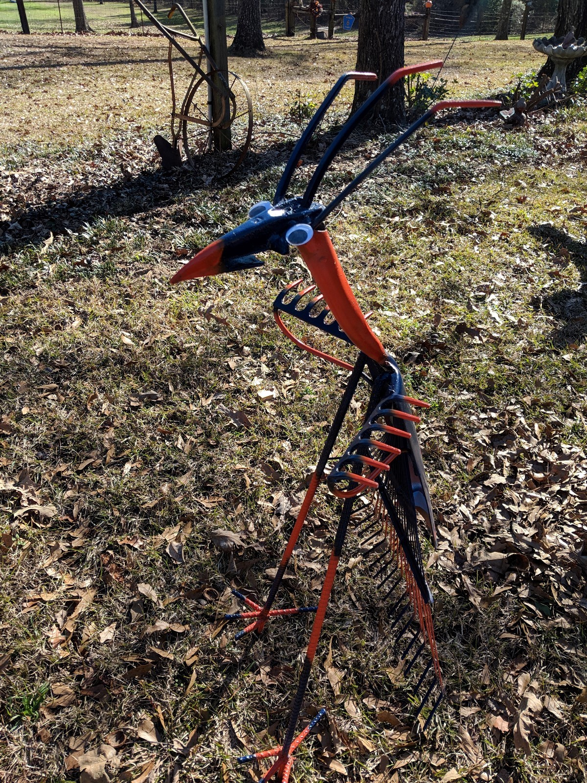 Yardbird made from recycled garden tools