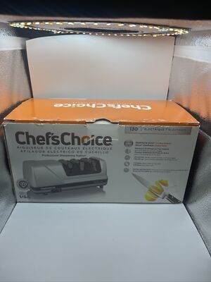New! Chef'sChoice 130 PRO ELECTRIC KNIFE SHARPENER 3-Stage Diamond Hone READ!