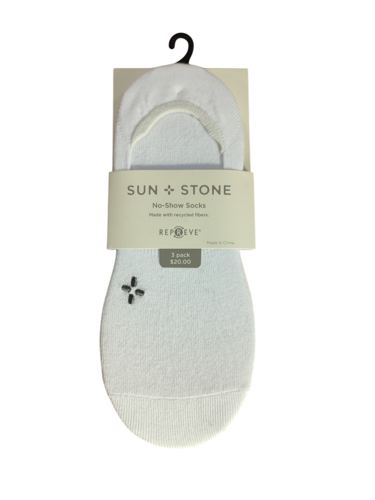 Mens 3 Pack Sun + Stone No-Show Socks White Shoe SIZES 7-12