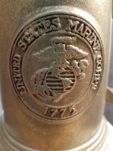 United States Marine Corps 1775 USMC Pewter metal beer mug stein Wilton Stamped