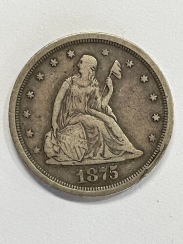1875 S Silver 20 cent Piece Old US Coin