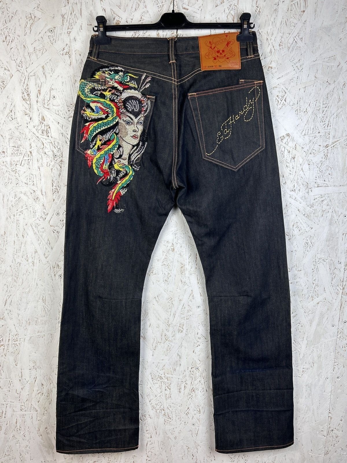 エドハーディ デニム 32 Ed Hardy❤32インチ エドハーディー 濃紺デニムジーンズ