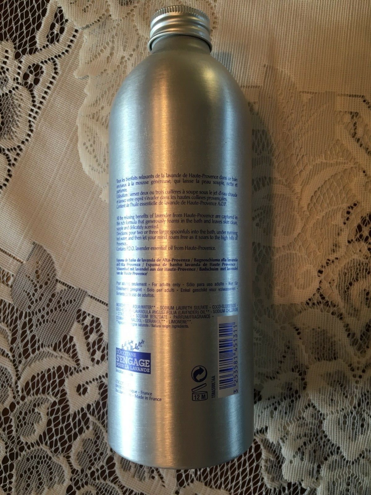 LAVANDE DE HAUTE-PROVENCE-Foaming Bubble Bath- L'OCCITANE - 16.9 oz Large Bottle