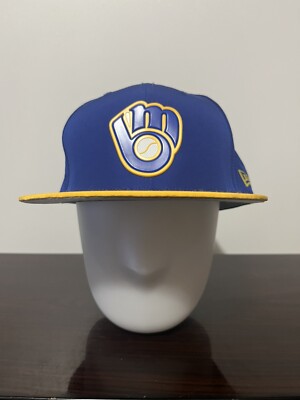 Milwaukee Brewers New Era 5950 OF 2018 Prolight ALT BP Fitted Hat Royal Size 8