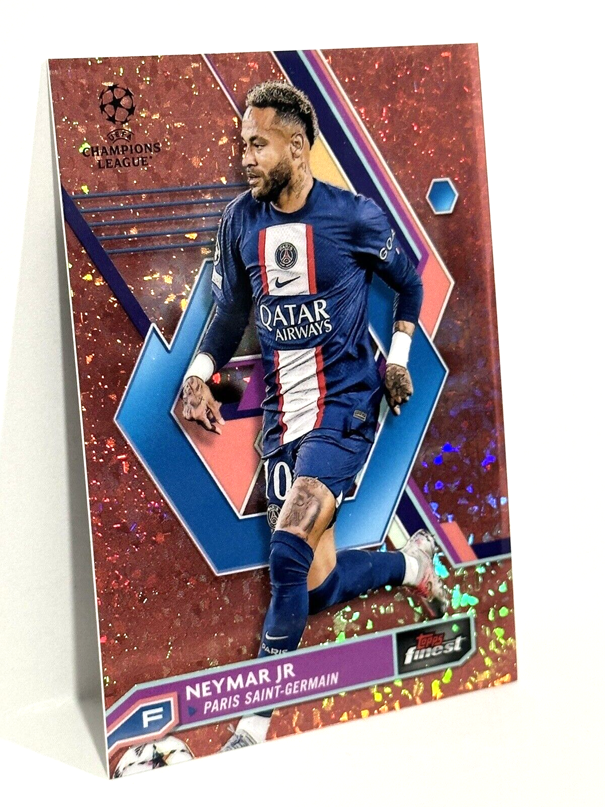 2022-23 Topps Finest UCL PSG Neymar Jr. Rose Gold Mini