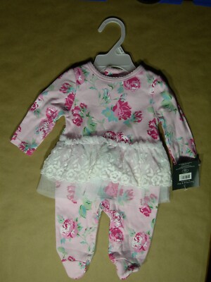 Laura Ashley baby Tutu sleep Play, Bodysuit & TuTu legging 0-3 months NOS tags