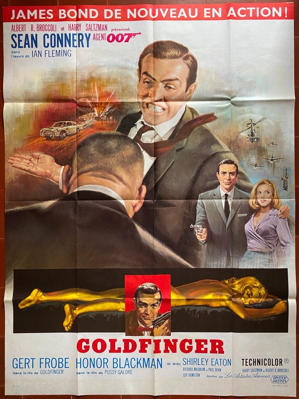 Affiche Goldfinger Guy Hamilton James Bond Sean Connery R120x160cm 70'S