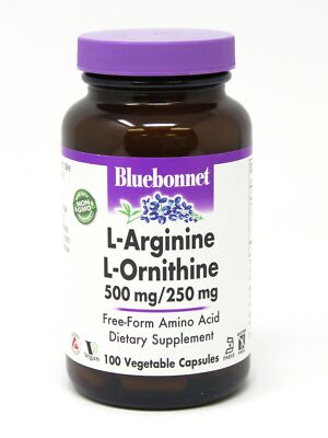 Bluebonnet L-аргинин/L-орнитин 500 мг/250 мг 100 растительных капсул