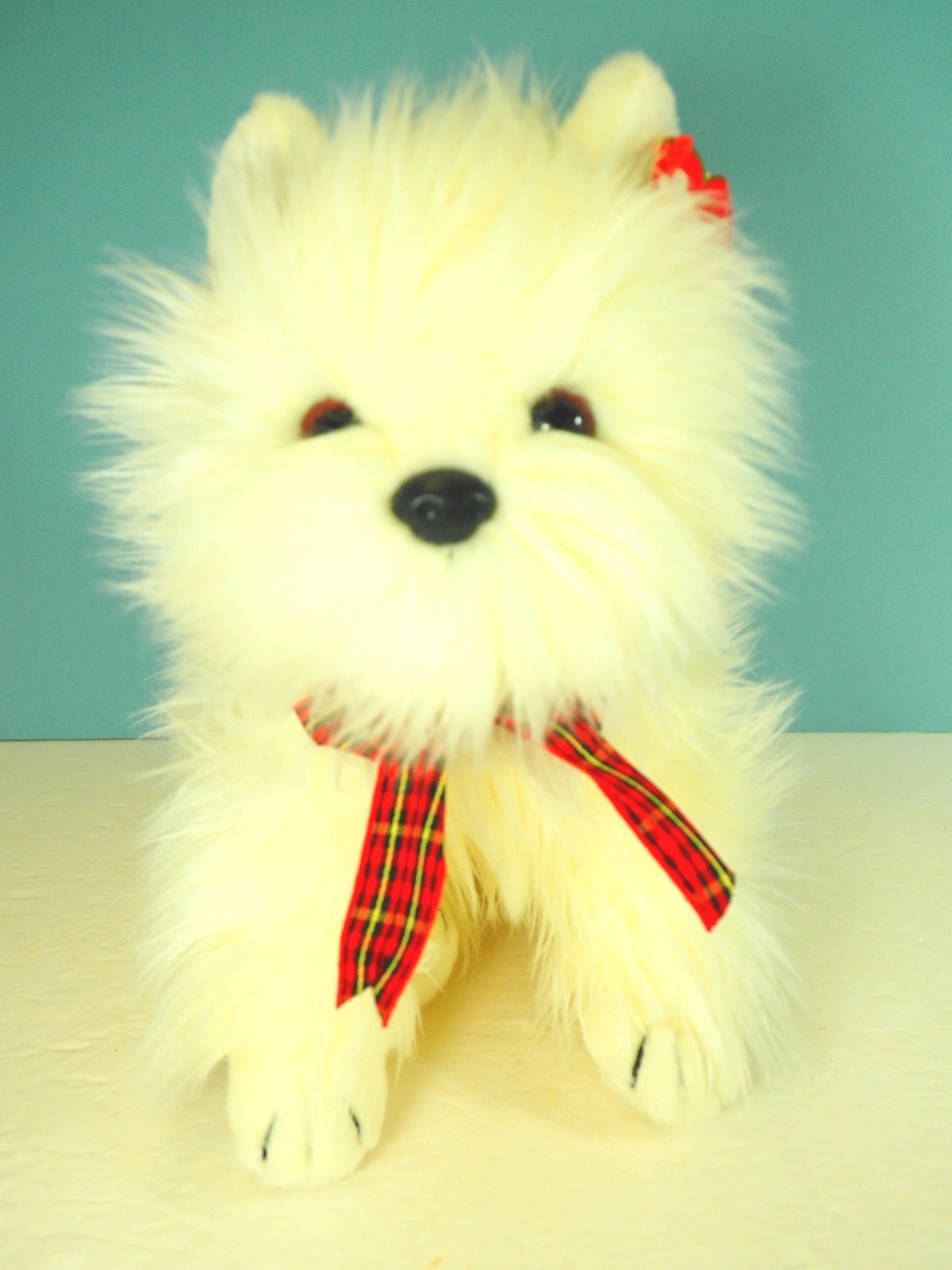 Ty Plush Classic Beanie Buddy White Fluffy Puppy Dog 