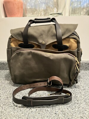 Filson Limited Edition Briefcase Padded Computer Bag Tan Otter Green Made in USA