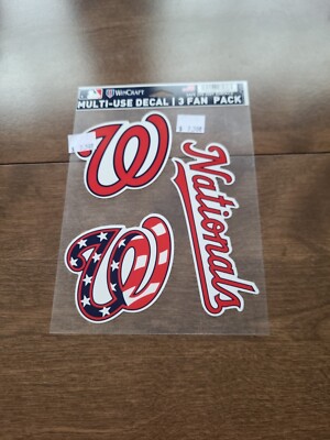 Nice Wincraft Washington Nationals 3 Pack Multi Use Decal. NIP