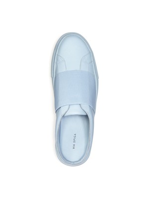 

VIA SPIGA Женские Кожаные Спортивные Кроссовки на Платформе с Синей Ремешком и Открытой Спиной 9 М, Синий, F6672L1