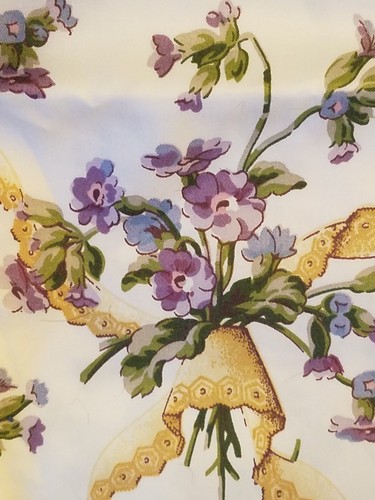 Vintage Waverly Chintz Fabric~ Yours Truly  Violet Floral Sprays  3 ~ 1+ yd cuts