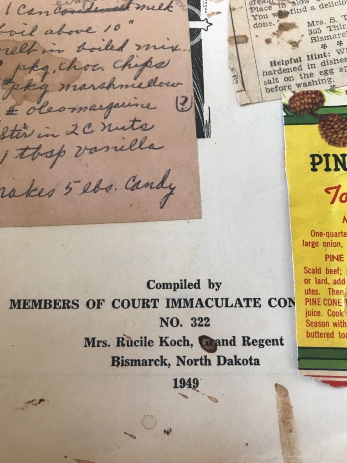 1949 Vintage Cookbook/ Recipe Book