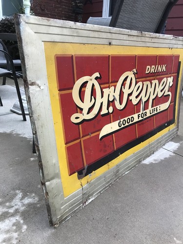 Vintage 1940’s “Drink” Dr. Pepper “Good For Life” Soda Advertising Sign 53”
