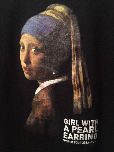 Girl With A Pearl Earring World Tour 2012-2014 Painting  Tee Shirt Medium Black