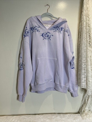 

Пуловер Free People Made, толстовка с вышивкой, толстовка с цветочным принтом, оверсайз, сиреневый цвет, Фиолетовый