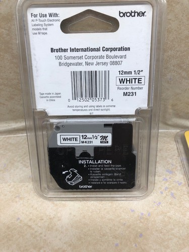 2 SEALED GENUINE BROTHER P-TOUCH M231 1/2